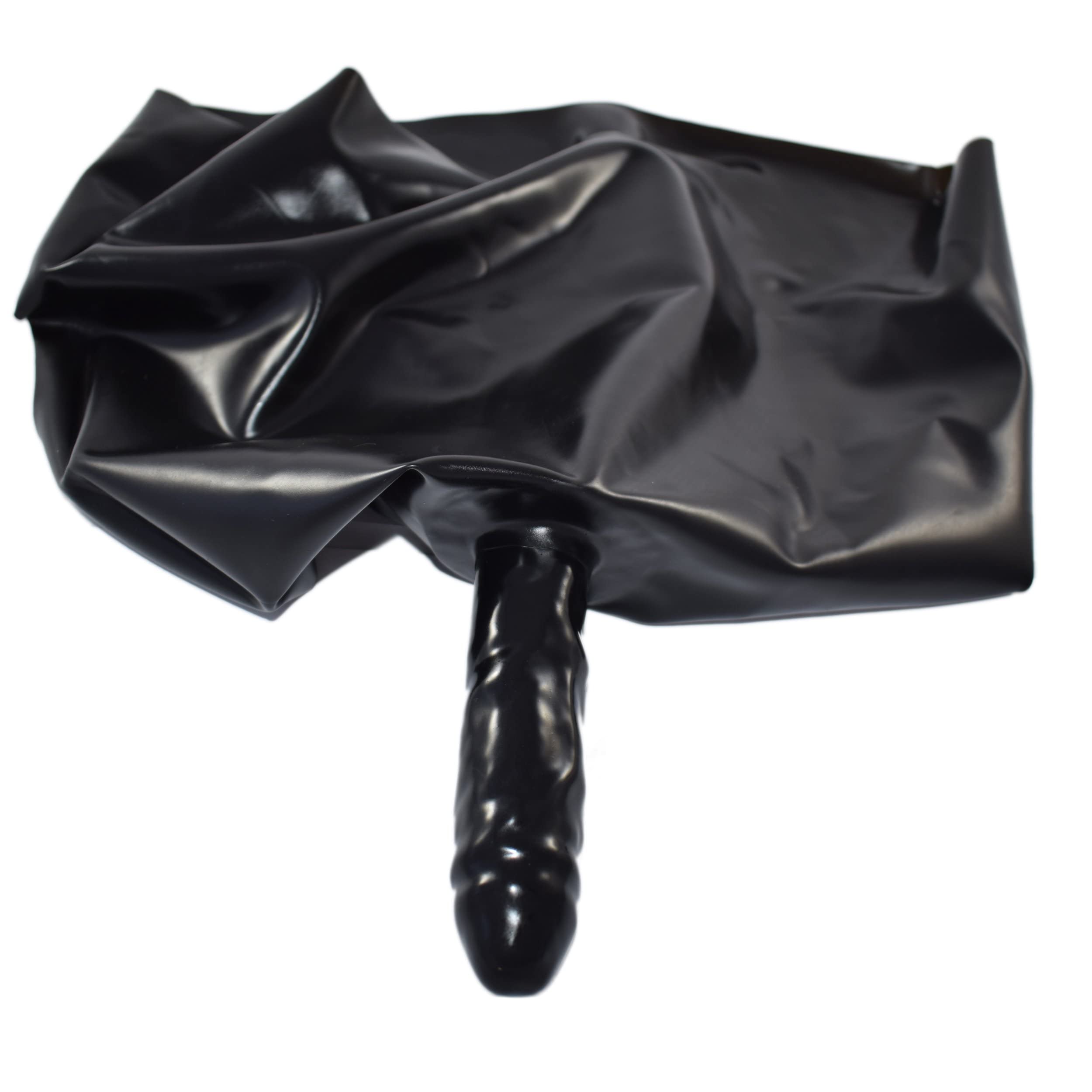 Rubberfashion Latex Slip - kurzer Rubber Slip - Latex Pants mit Anal-Dildo - Latex Dessous Damen und Herren