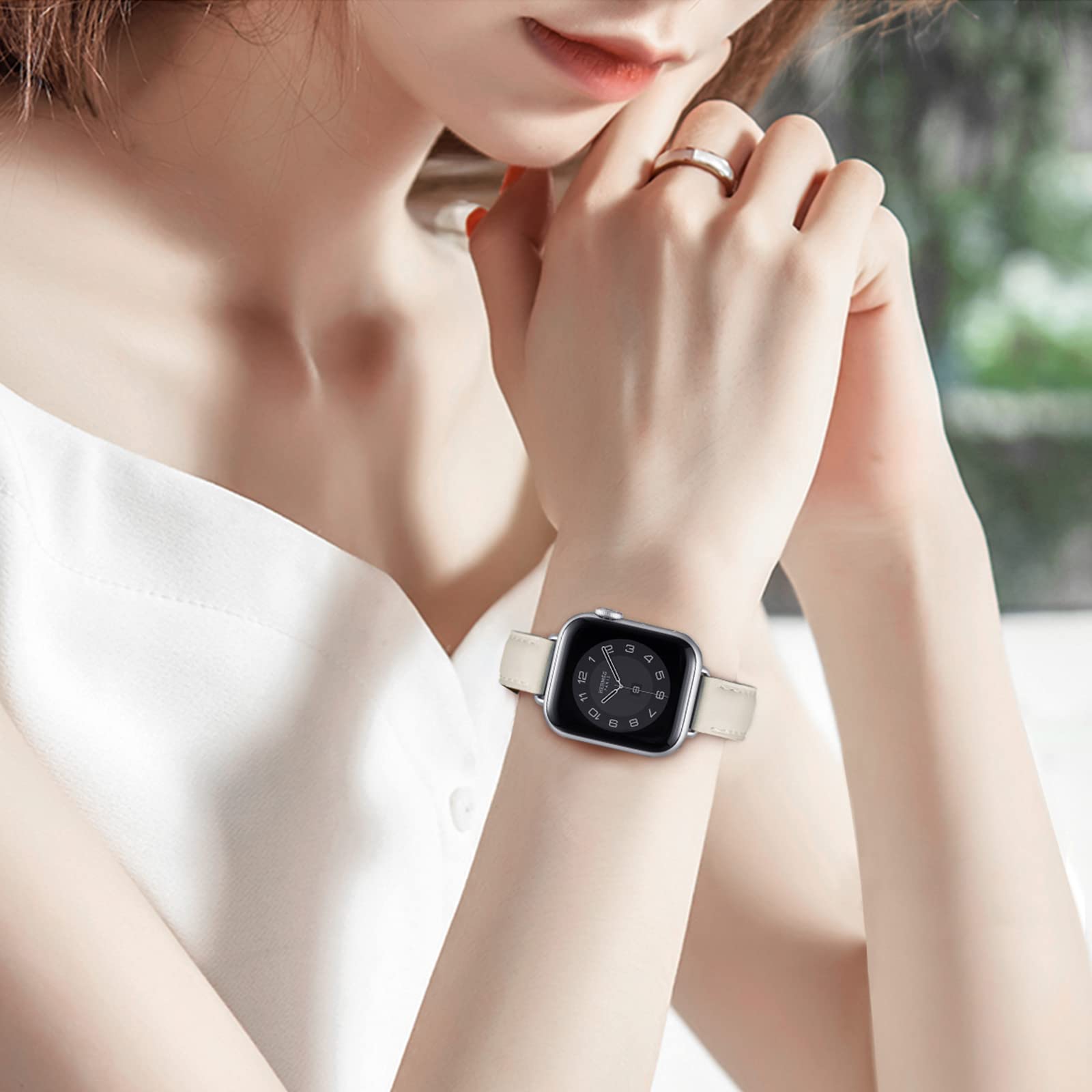 Amazon.co.jp: コンパチブル Apple Watch バンド 革 レディース 40mm  