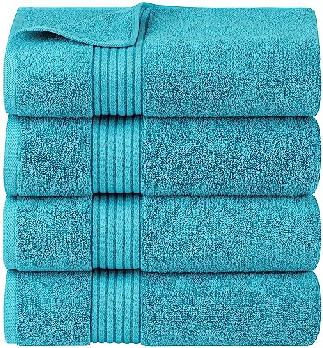 Image of Utopia Towels Luxurious Bath Towels Set, 27 x 54 Inches 100% Ring Spun Cotton, 4 Pack Turquoise