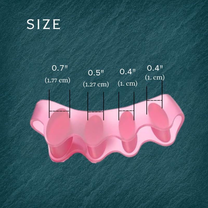 Image of Wonder Care Silicone Toe Separator For Feet Gel Pads Big Toe Corrector Bunion Straightener Yoga Stretcher Hammer Bunion [Pink,Pair of 2-4 Pieces]