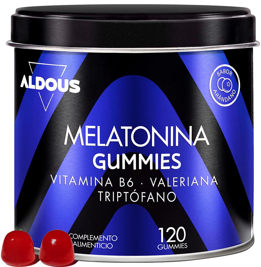 Caramelle Melatonina - 120 Caramelle Gommose - Valeriana, Triptofano e Vitamina B6 - Caramelle per Dormire Meglio, Sonno Profondo - Integratore per dormire - Gusto miritti - Vegan - ALDOUS