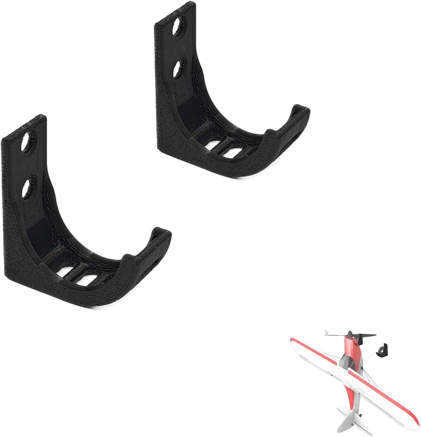 Wall Mount for RC Plane, Wall Hanger for Car or Plane Wheels Diameter Within 45mm or 65mm You can Choose. (SKU00576-RC45*2)