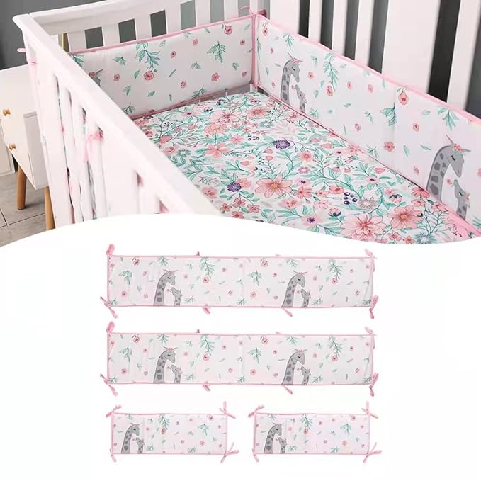 4Pcs Breathable Críb Bùmpers Padded AntiCollision Pads