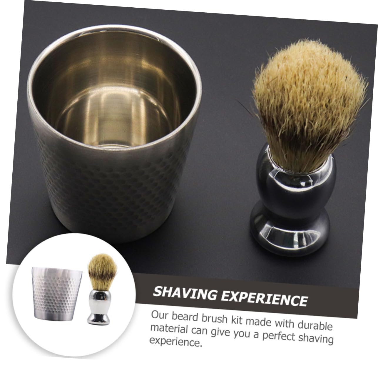 Beavorty 2ensembles Rasage Pour Hommes Kit De Blaireau Poils Doux Et Bol Inoxydable Parfait Pour Rasage Précis Et Confortable