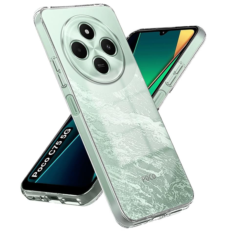 Image of Fashionury Crystal Clear Case for Poco C75 5G | Yellowing Resistance | Transparent TPU Silicone | Raised Camera Lips | Slim Transparent Cover