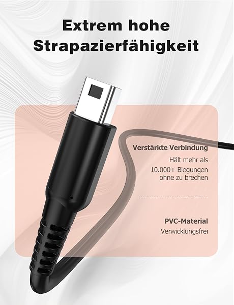 Mellbree Ladekabel für Nintendo 3DS Ladekabel für Nintendo 3DS / 3DSXL / DS/DSI/2DS / 2DS XL 1A Schwarz 1.2M (1) - 5