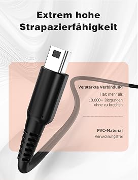 Mellbree Ladekabel für Nintendo 3DS 12 m USB Ersatkabel für 3DS / 3DS XL/DS/DSI / 2DS / 2DS XL damit Sie schnell wieder unbeschwert spielen können(1 Stück)