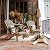 Cambridge Casual Auburn Padded Upholstered Outdoor Adirondack Chair, Teak Wood and All-Weather Wicker