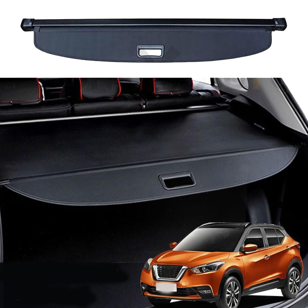 Liizoo Cargo Cover Fits For Nissan Kicks 2017 2018 2019 2020 2021 2022 2023 Accessories Rear Trunk Cover Rear Trunk Security Cover Shielding Shade, Black