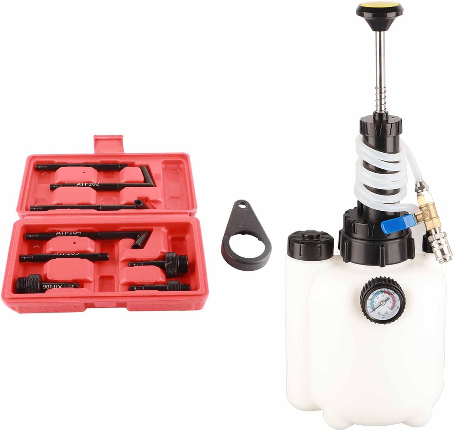 3L Transmission Fluid Pump, Manual ATF Refill System Dispenser 8 ATF Filler Adapter Replace for Ford CVT, Air Oil Liquid Extractor Pump Kit for Engine Coolant