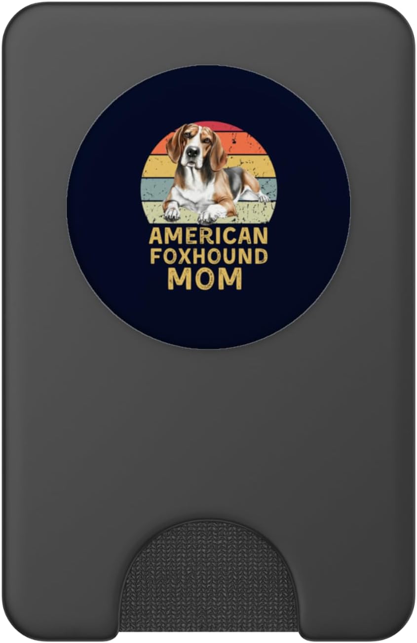 American Foxhound Dog Mom Funny Retro Pet Owner PopSockets PopWallet for MagSafe image 2