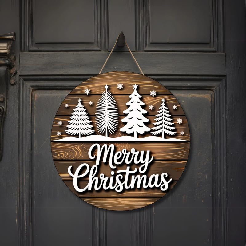 Image of Personalized Wooden Name Plate 30x30 cm - MDF Round Name Board for Home Outdoor