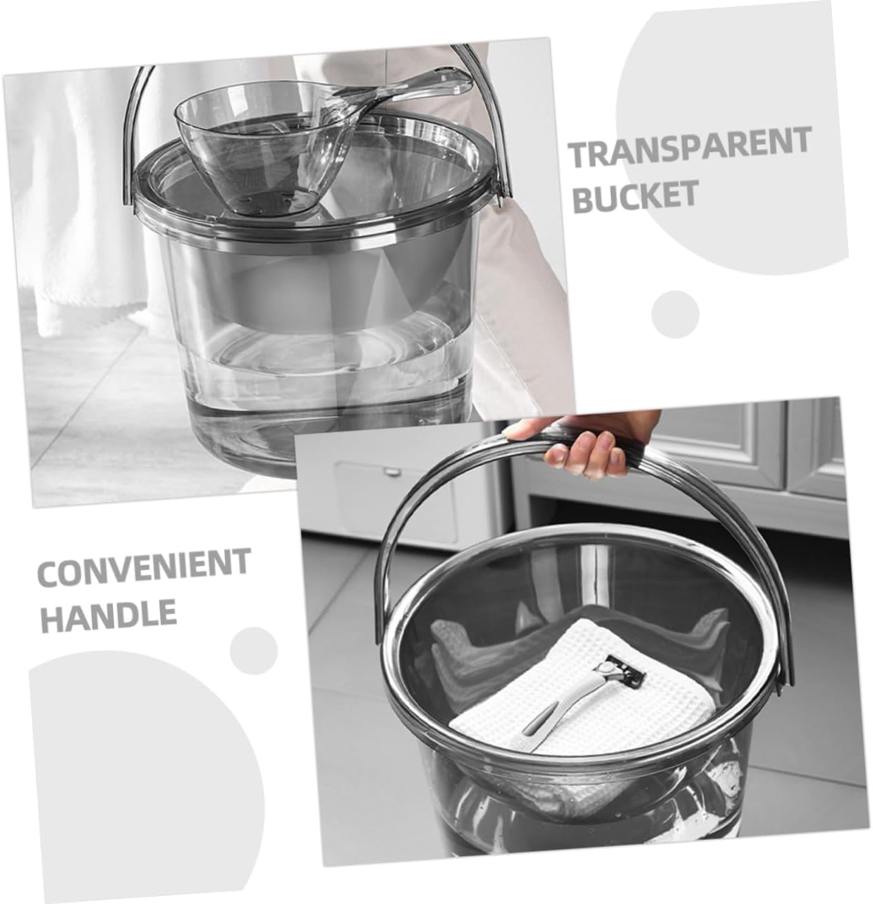 Large Capacity Plastic Water Bucket with Lid 23L Multi-Purpose Storage Container for Home Gardening and Dorm Use Heavy-Duty Design with Handle