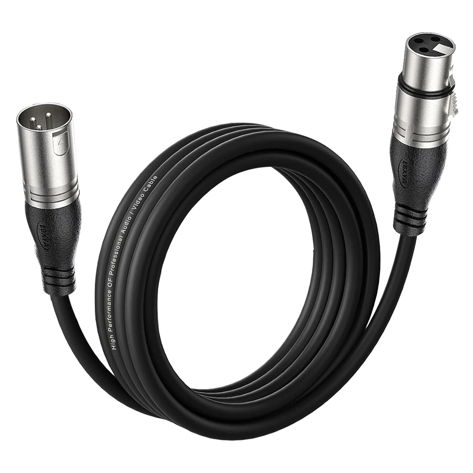 EBXYA XLR Mikrofonkabel 3M- Profi-Kabel mit Kreuzgeflechtschirm & 3-Pin Symmetrisches Design fur Studio, Live und DMx-Geräte