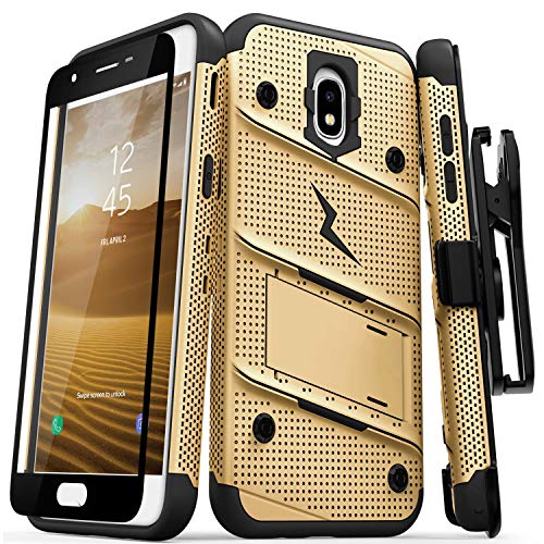 Zizo Bolt Series Galaxy J7 2018 Case Military Grade Drop Tested With Tempered Glass Screen Protector Holster Galaxy J7 Refine J7 Star #TOP13