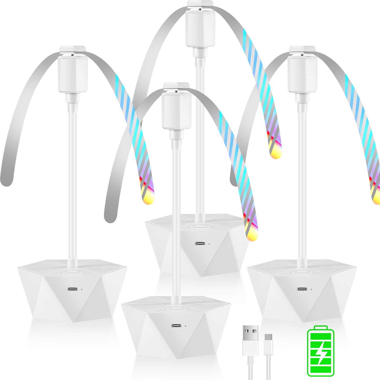 chemotex Ventilatori per tavoli ricaricabili, spinner da tavolo per tenere le mosche lontane dal cibo, ventilatore portatile repellente per mosche con lame morbide per esterni, picnic, patio e
