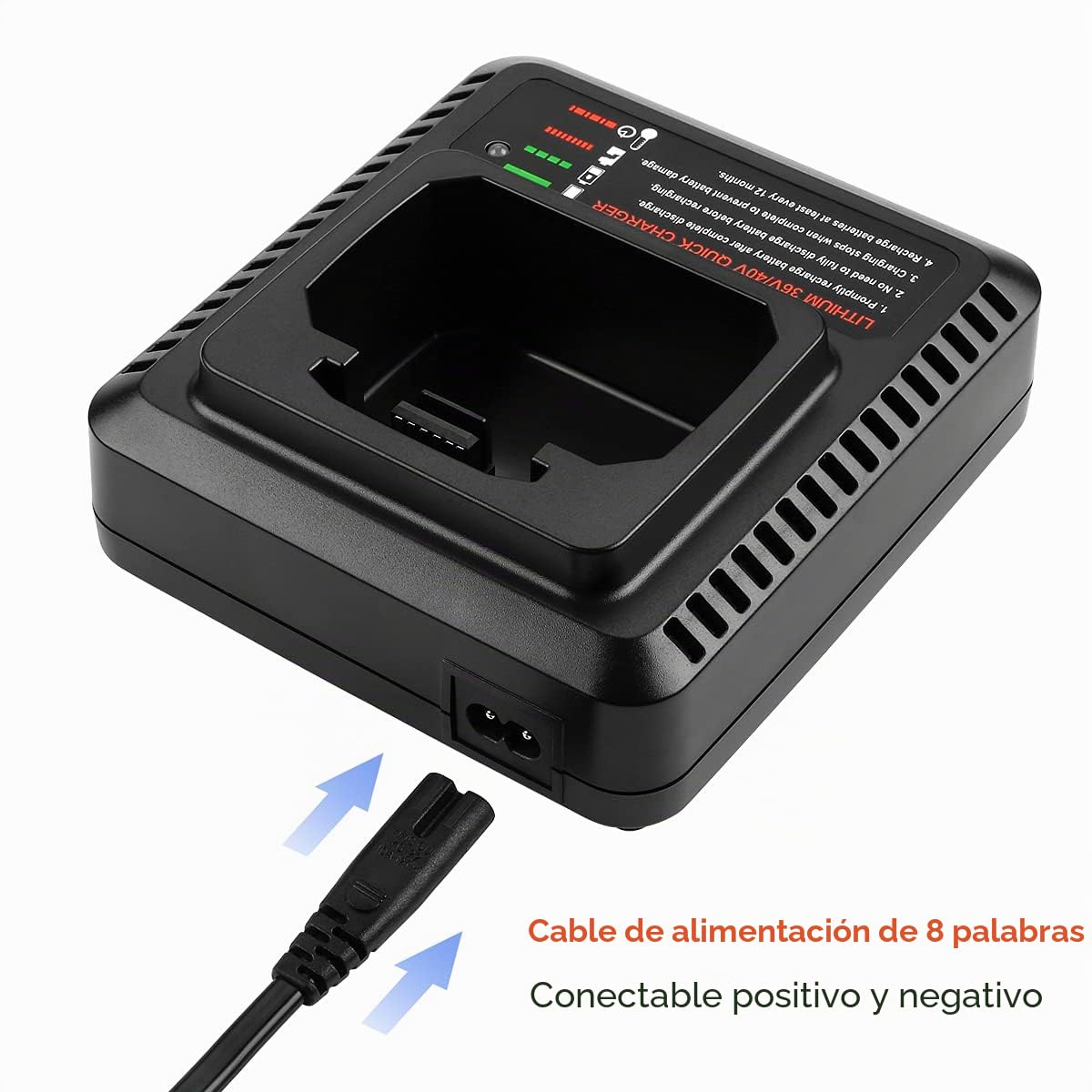 Energup 36V Cargador de Repuesto para Black + Decker 36V Cargador LCS36 LCS40 Compatible con Black Decker 36V/40V Batería BL20362 LBX2040 LBX36 LBXR36 LBXR2036