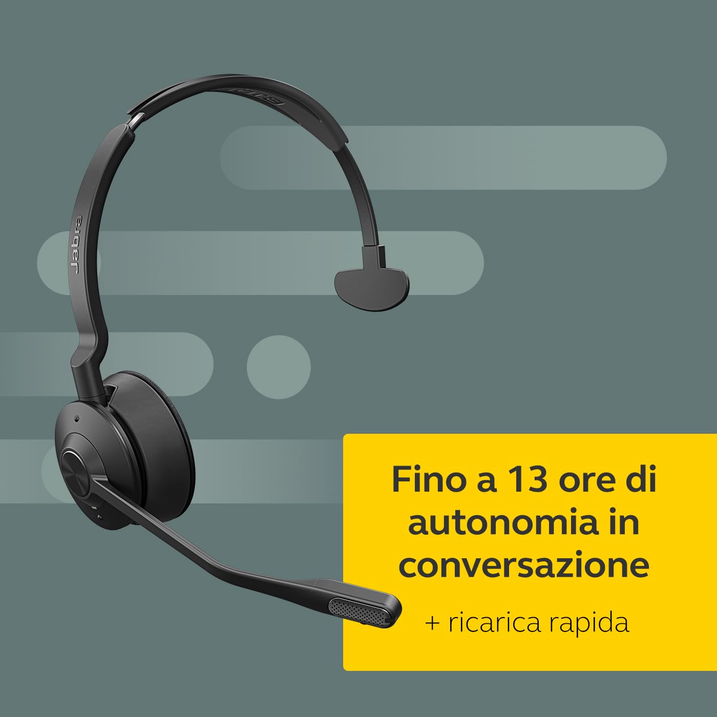 Jabra Engage 75 SE - Cuffie mono con cuscinetto per le cuffie, base, alimentazione elettrica, cavo USB-C a USB-A da 1,5 m, cavo per telefono da ufficio, guida rapida e garanzia