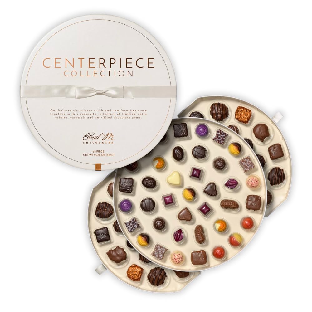 Ethel M Chocolates Centerpiece Collection, 65-Piece Premium Chocolate Assortment