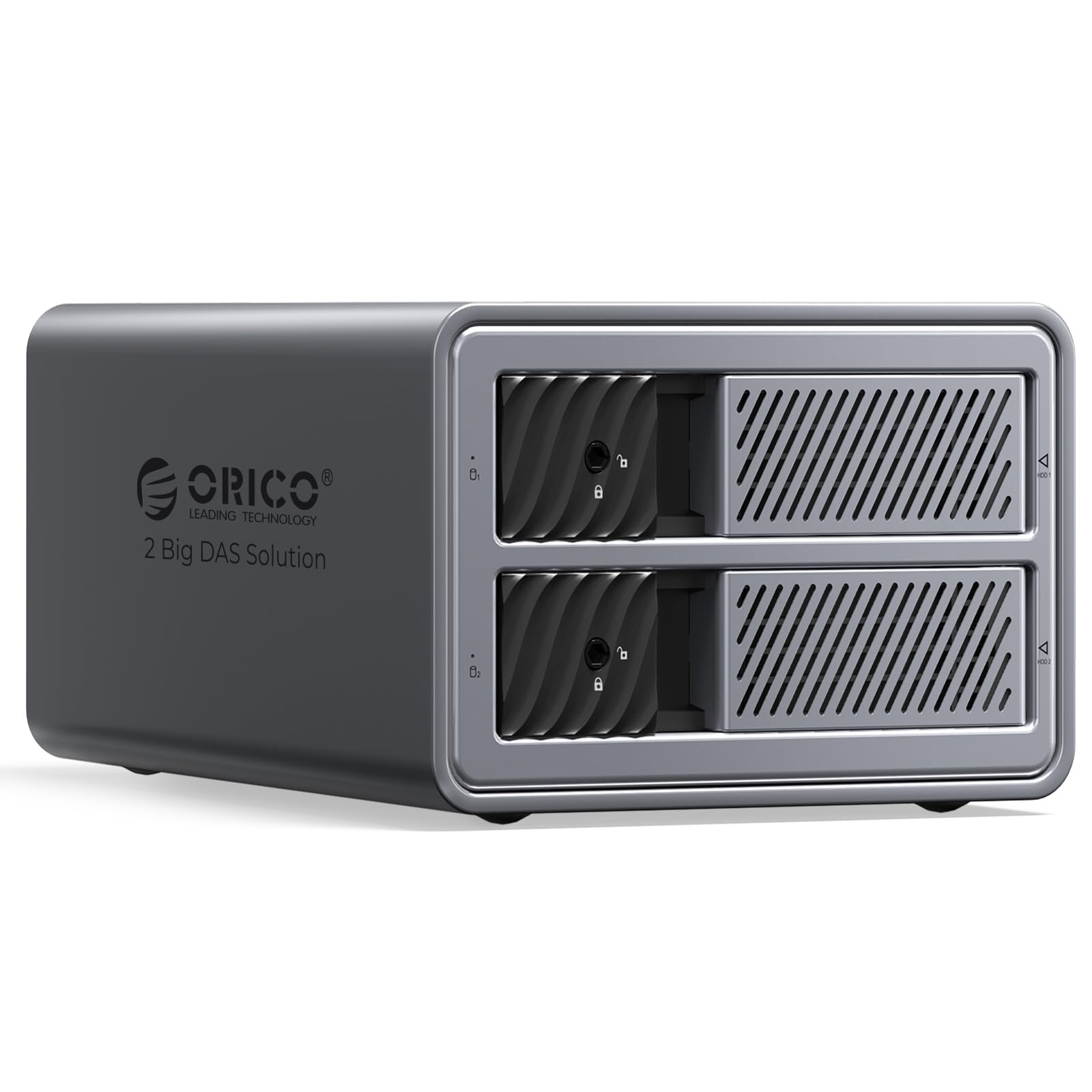 ORICO Aluminiowa obudowa na 2 dyski twarde, stacja dokująca USB 3.0 HDD do 3,5 cala HDD do 2 x 22 TB, kompatybilna z MacOS i Windows (9828U3)