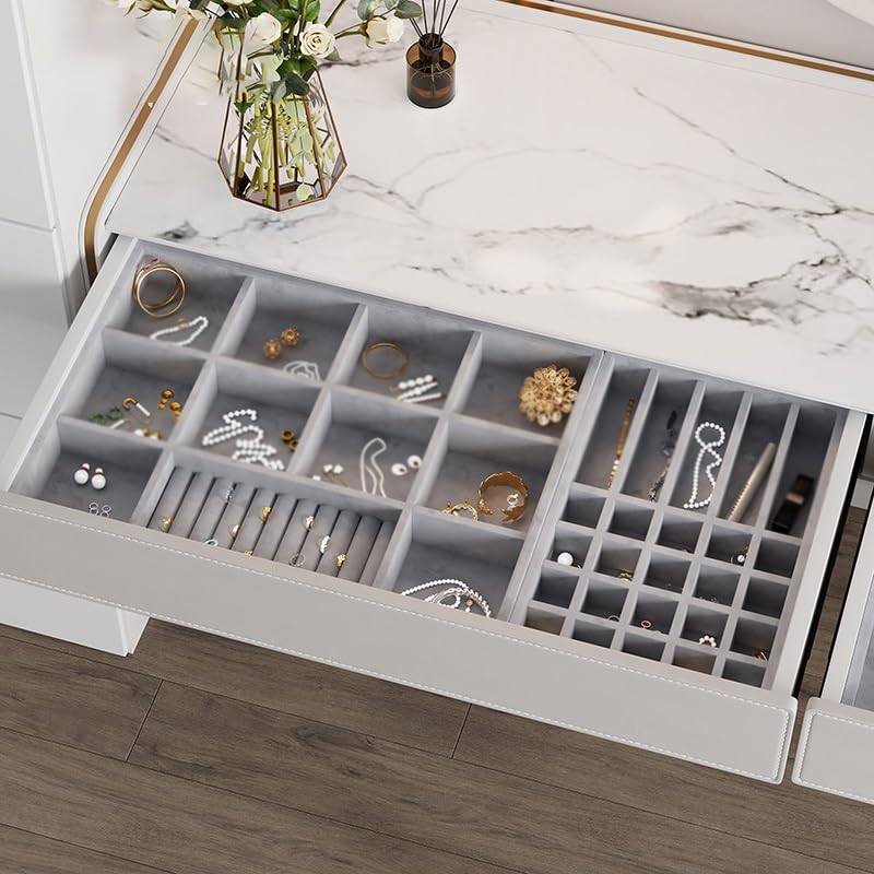 Organizador de joyas, bandeja apilable para collares, aretes y anillos, solución de almacenamiento eficiente