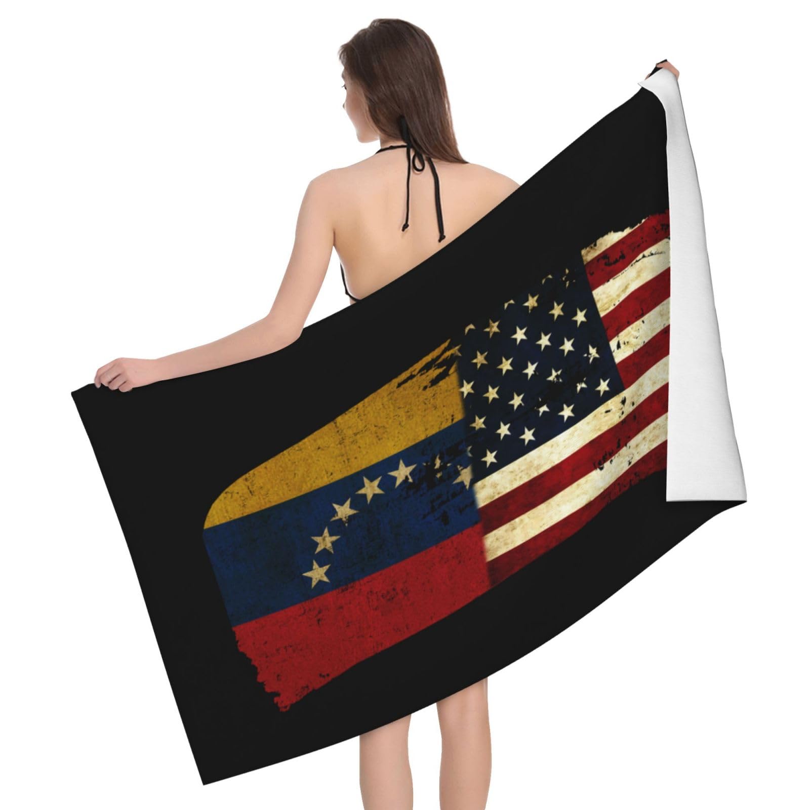 HLBSDM Microfiber Venezuelans America Flag Beach Towel Quick Dry Soft Sand Free Beach Towels for Pool Swim Beach Lightweight Thin Towels