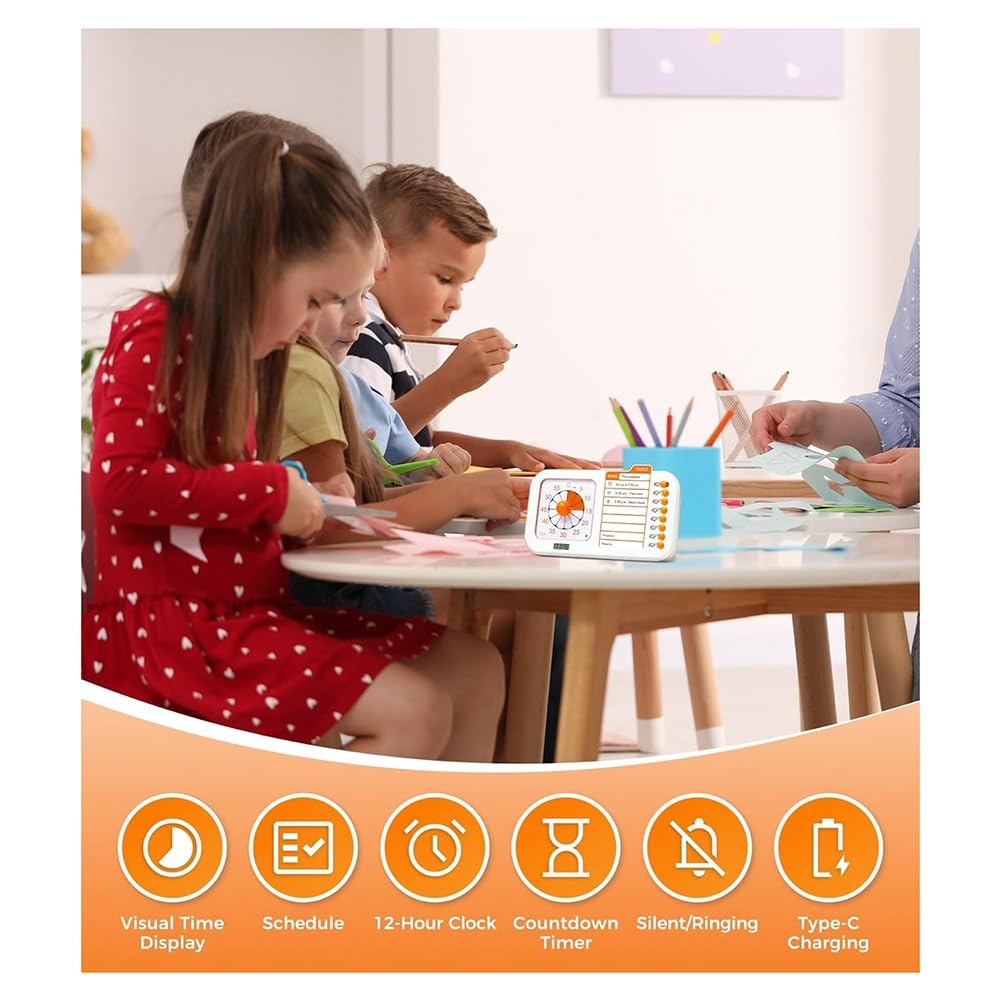 Visueller ADHS-Timer für Kinder und Erwachsene mit Planungstafel, Aufgabentimer, Aufgabentabelle und Visuellem Zeitplanplan