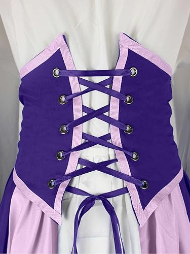 Miniatura 4 de Abaowedding - Vestido para mujer, medieval, renacentista, con mangas estilo trompeta, gótico, retro