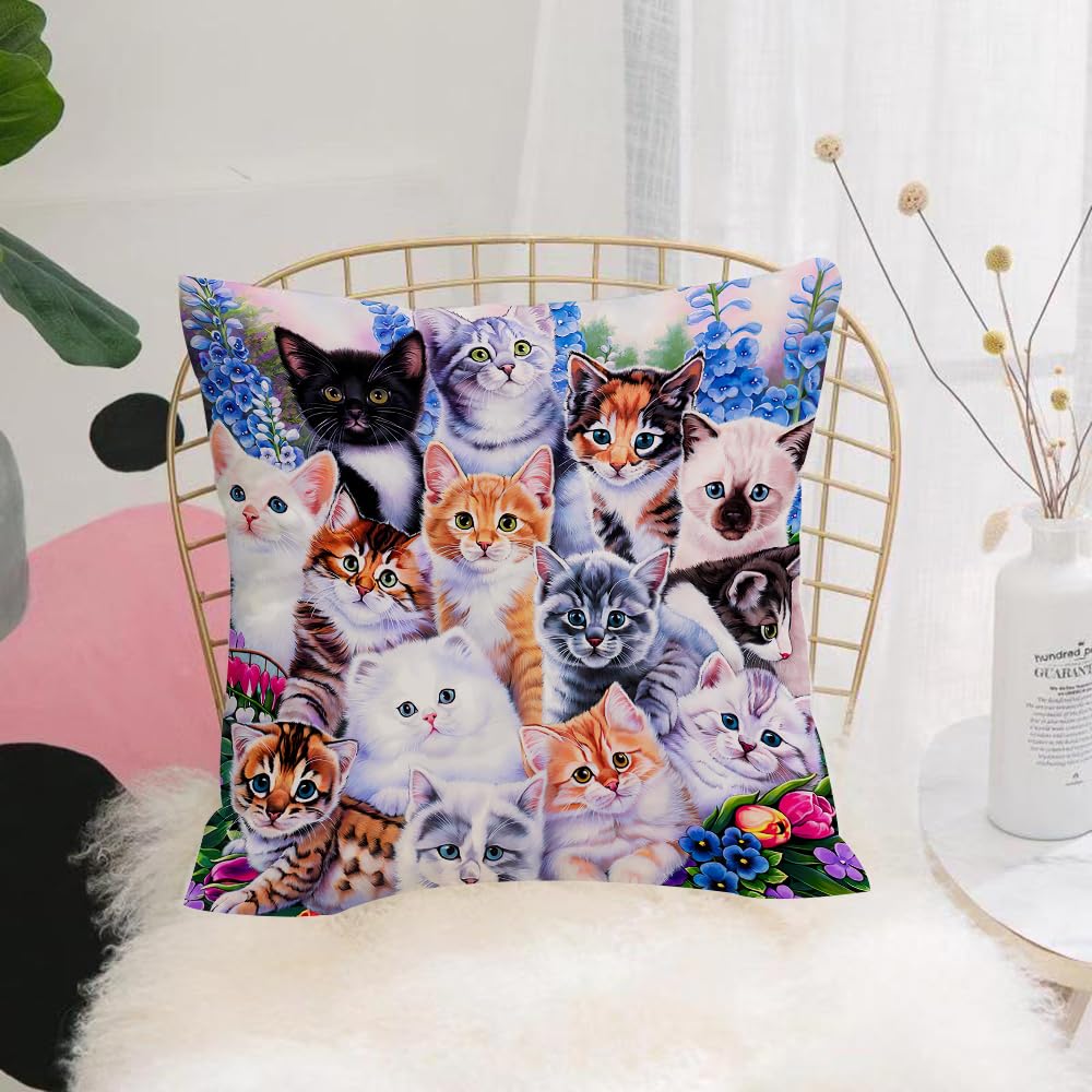 Hyosxw Kitten Cat Deco，Animals, Kitten - A9 Cushion Cover,Throw Pillow Case Home Decorative For Living Room Bedroom Sofa Chair 18X18 Inch,Kitten Cat Deco，Animals, Kitten,Pillowcase 45X45cm
