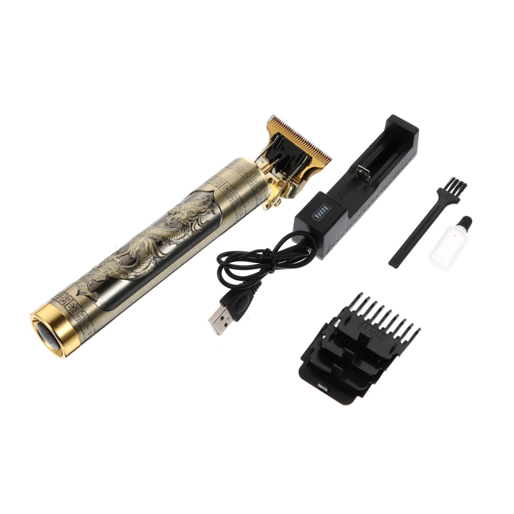 Healeved Clipper for Barbers Portable Lightweight Hair Cutter with Precision Performance Includes Battery Charger for Professional Hairdressing Golden