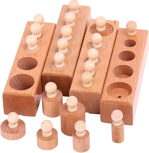Miniatura 7 de Thoth Montessori Knobbed Cilindro Socket Materiales Montessori Cilindros de Madera Bloques de Escalera Juguete Educativo Montessori Educación