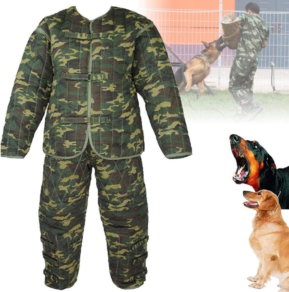 Ropa Protectora Para Perros De Adiestramiento: Traje Profesional De Protección Corporal Para Perros Grandes Con Mangas Antimordeduras, Chaqueta Y Pantalones De Adiestramiento Para Perros Policía.