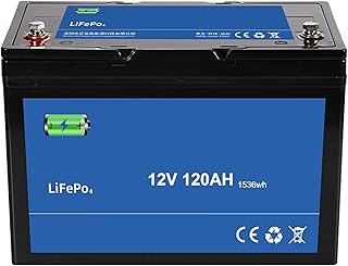 12V 120AH Lifepo4 Lithium Battery,Rechargeable Iron Phosphate Battery,2000+ Cycles Built-in BMS,RV Trolling Motor Marine Battery,for Back Up Power & Off Grid Applications