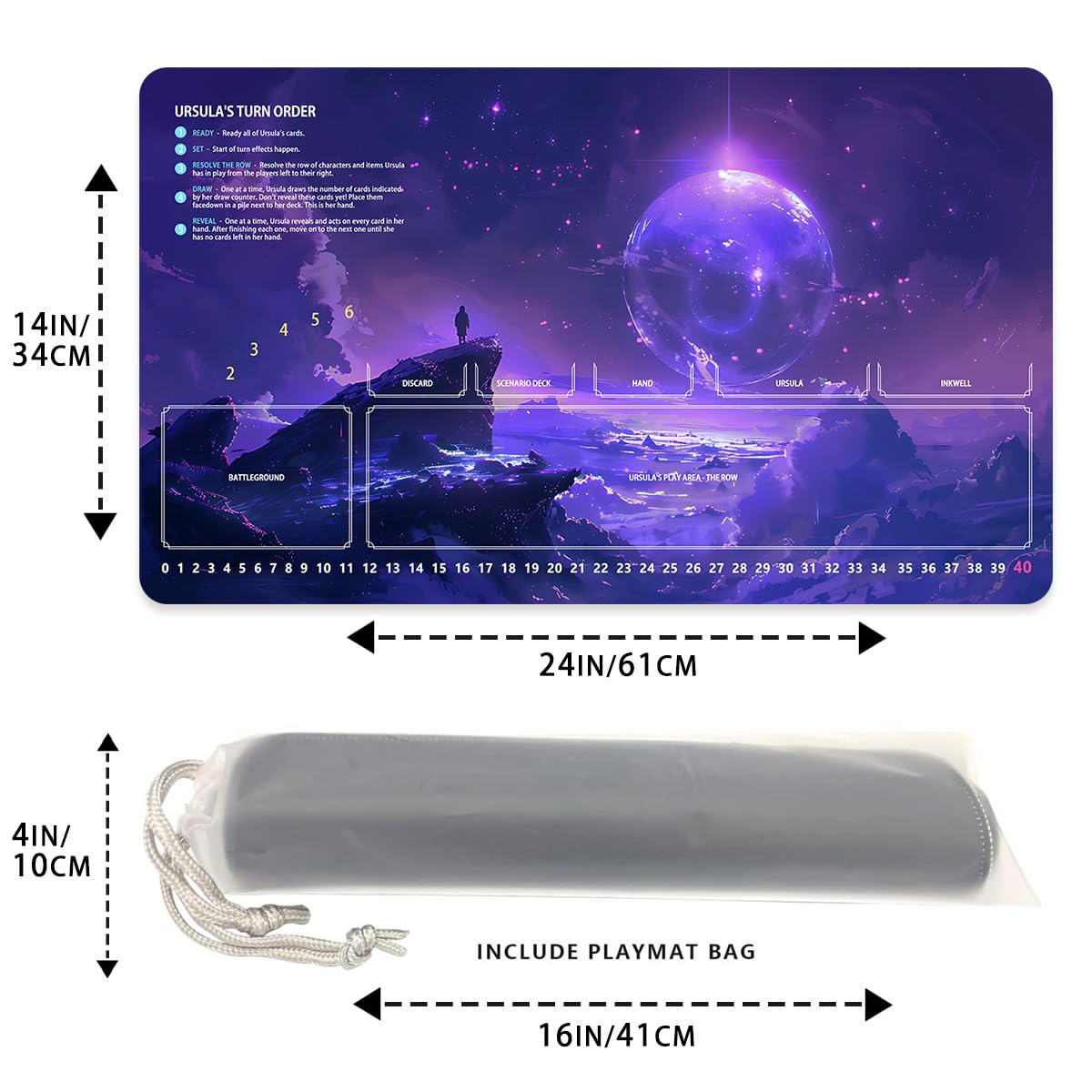 Amazon.com: FROGIGO Lorcana Playmats with Mat Bag & Stitched Edge, Ursula's  Return Playmat Layout, Collectible Card Game Mat for Competiton or Casual  Play