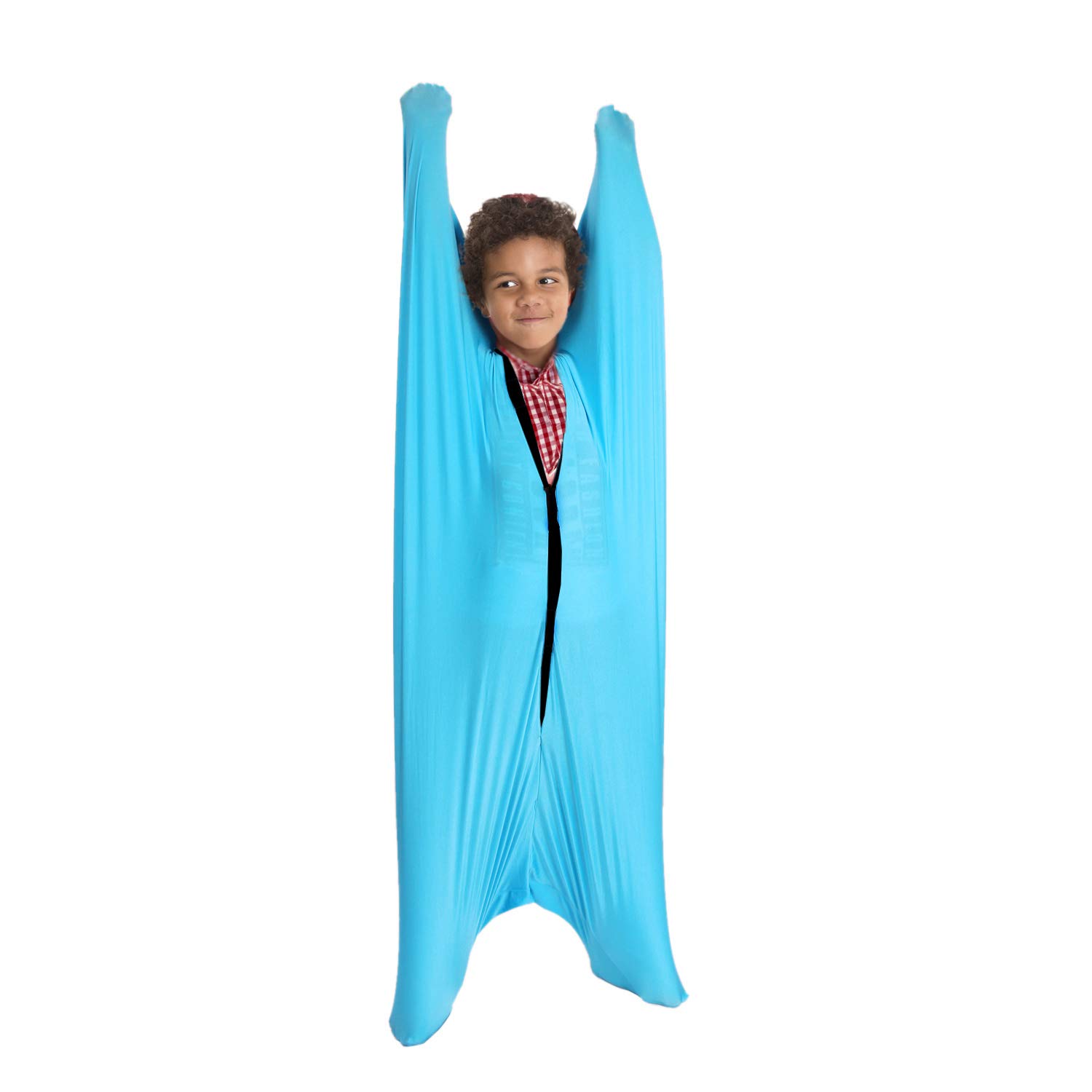 Alnkids Sensory Sock Full-Body Wrap to Relieve Stress, Hyposensitivity, Anxiety - Stretchy, Breathable Sack for Boys, Girls (Blue, Large?55''LX28''W?)