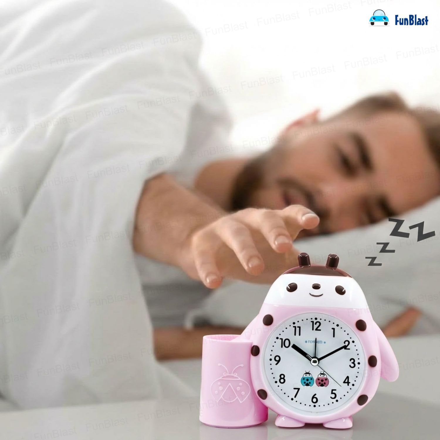 Cute Cartoon Alarm Clock for Kids - Pink -8 Cute Cartoon Alarm Clock for Kids - Pink -8