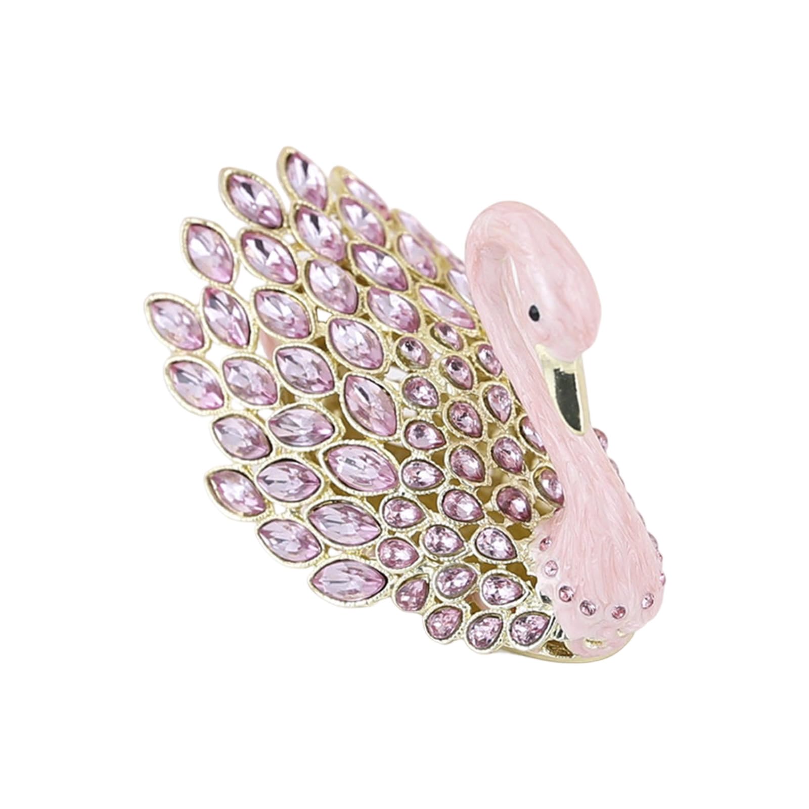 Limtula Themed Enameled Trinket Box with Handcrafted Geese and Diamonds Accents for Display Rings Holder Elegant Dresser Top Accessory