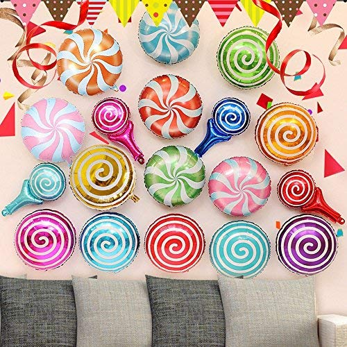 21 Pcs 18" Sweet Candy Balloons, Round Lollipop Balloon Birthday Wedding Party Balloons #TOP5
