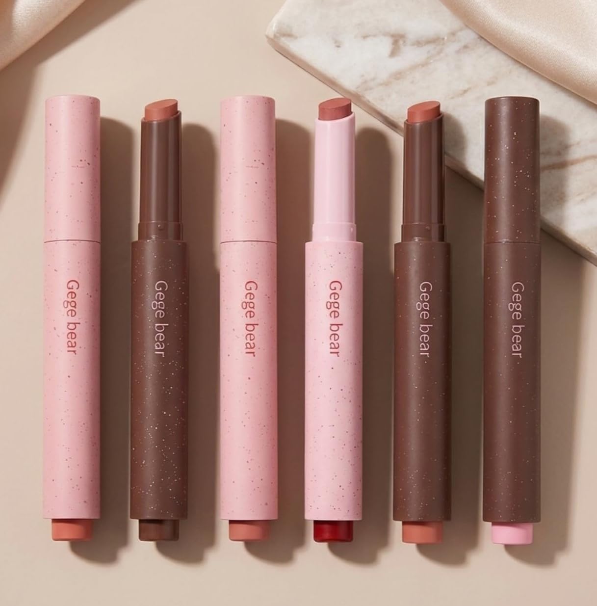 Gege Bear Mist Lipstick Collection | Matte Velvet Creamy Finish Long-Lasting | Waterproof Sweat-Resistant | Light Pink, Berry & Red Shades | Moisturizing Nude to Bold Coverage | Korean Style Look Makeup Aesthetic Lipsticks for Women (08# Caramel Milk, 2.2g)-image-27