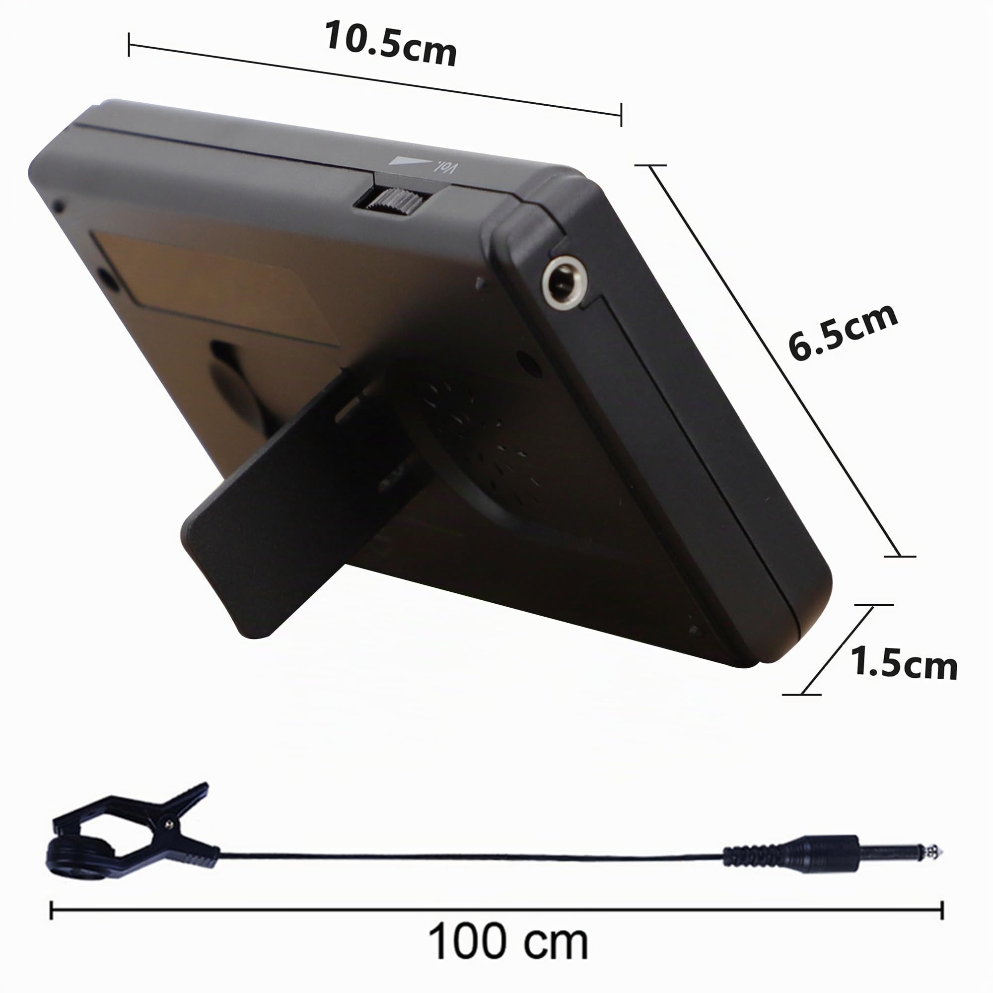 Rayzm Afinador Metrónomo (Metrónomo-sintonizador) con conector para auriculares de 3,5 mm para Instrumentos musicales |Afinador Cromático, con Clip de Sintonización Opcional pour guitare/basse