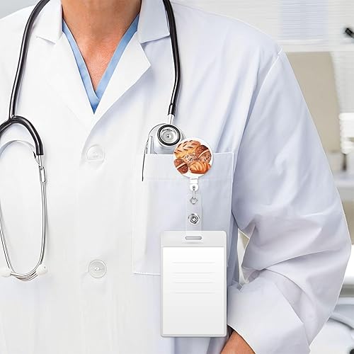 Miniatura 8 de Carretes de insignia de pan pintados, soporte retráctil para tarjetas de identificación con clip, soporte para tarjetas de identificación, carrete