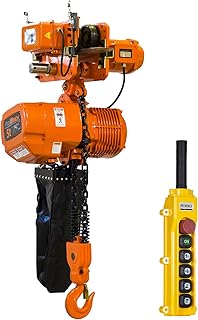 Prowinch 5 Ton Electric Chain Hoist with Electric Trolley Double Speed 30ft Lifting Height G100 Chain Water Resistant Pendant Control M4/H3 Duty Cycle 3 Phase 240/380/460V