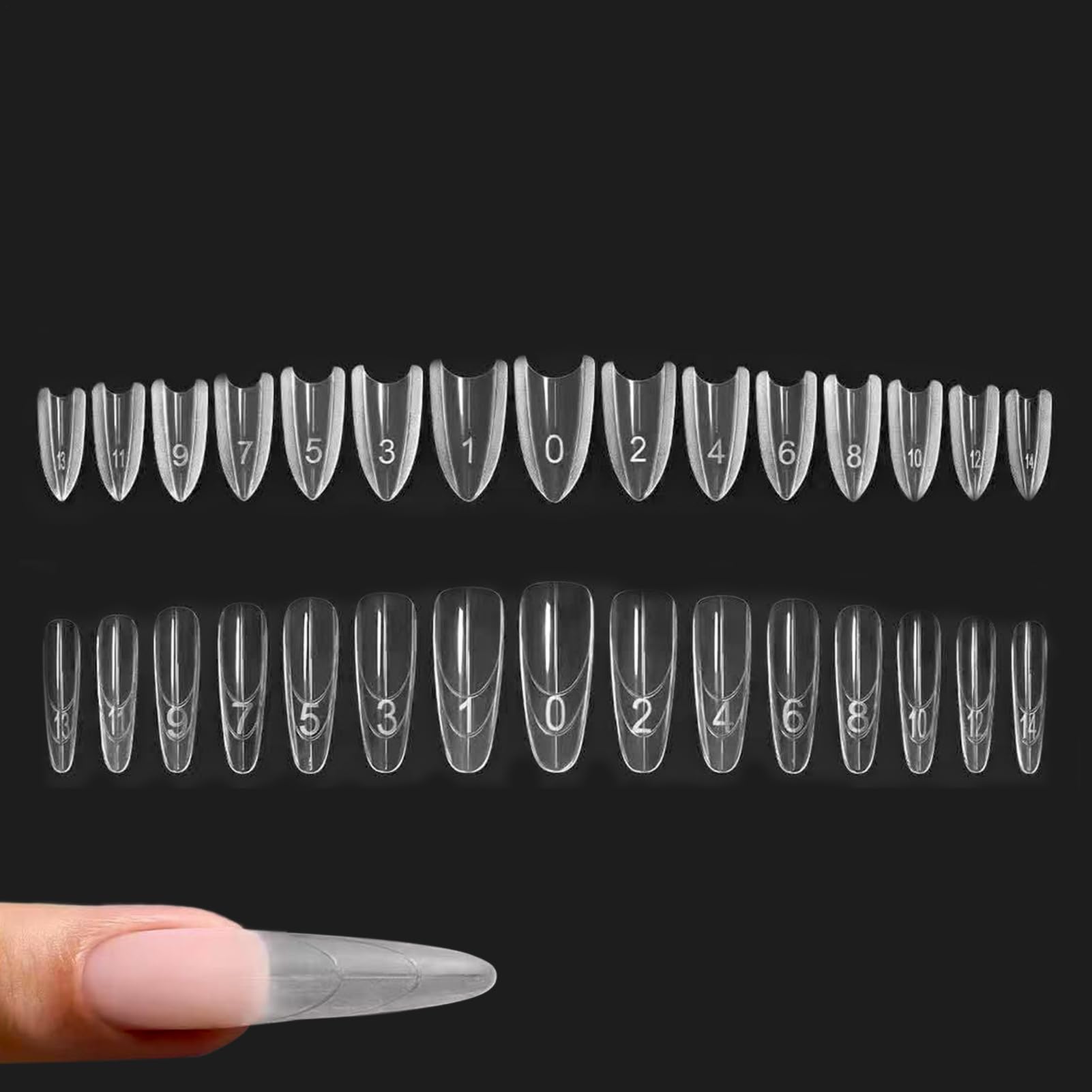 Modulo per punte unghie in gel 240Pc | Forme unghies duali sandwich | Forma unghie gel costruttore | Stampis stile francese forme estensione unghies artistiche per un design manicure