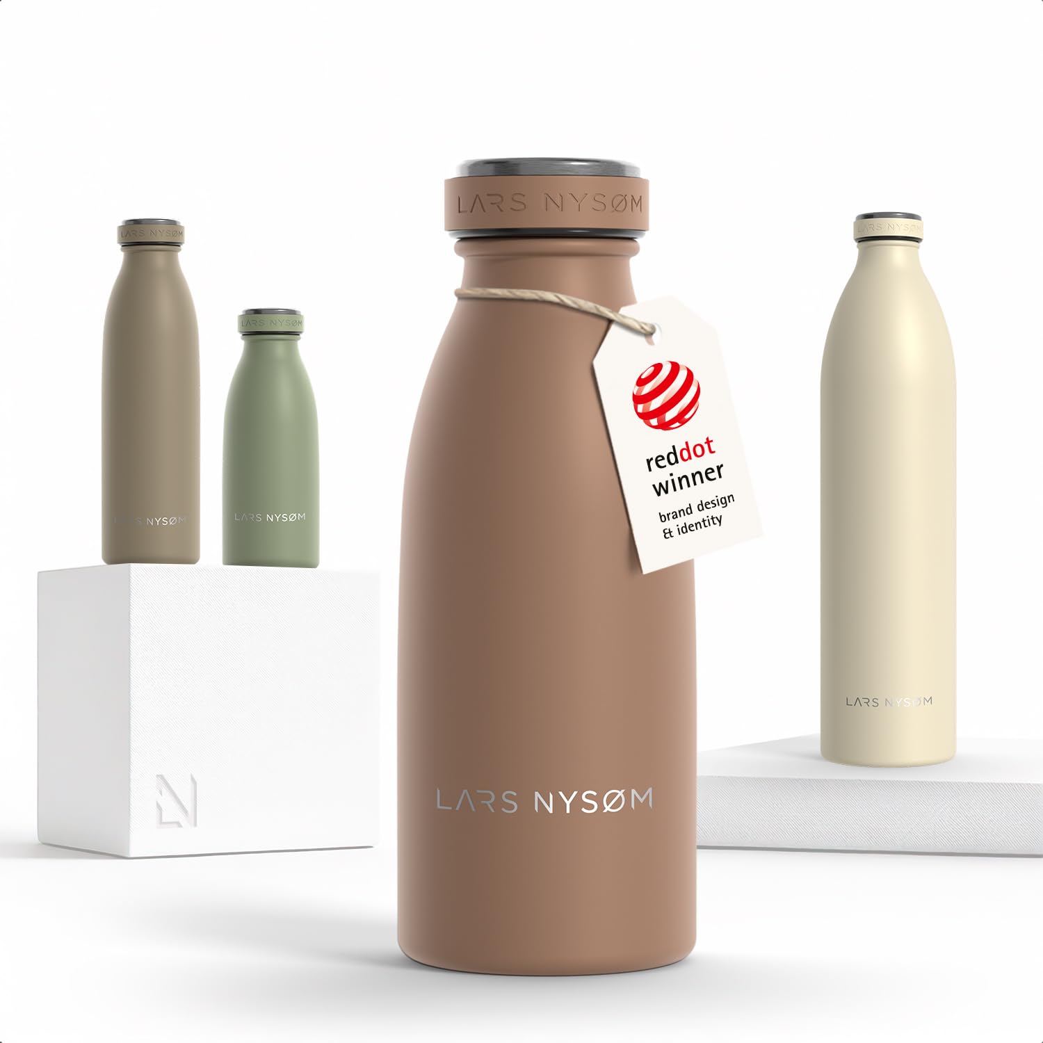 LARS NYSØM Stainless Steel Insulated Water Bottle 350ml, 500ml, 750ml, 1L, 1 5 Liter|nsulated Thermo Flask for Hot and Cold Beverages | Leakproof Drinking Bottle (Mocha Brown, 350ml) — image 1