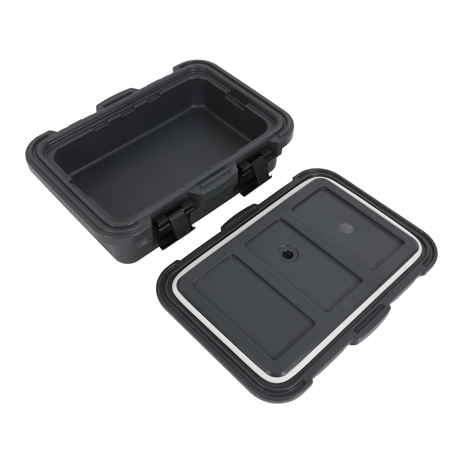 Thermobox - Contenitore refrigerante in polistirolo, 15 l, multifunzione, con fibbie di bloccaggio e coperchio, impilabile, per campeggio, buffet, picnic e trasporto alimentare (63 x 44 x 21 cm)