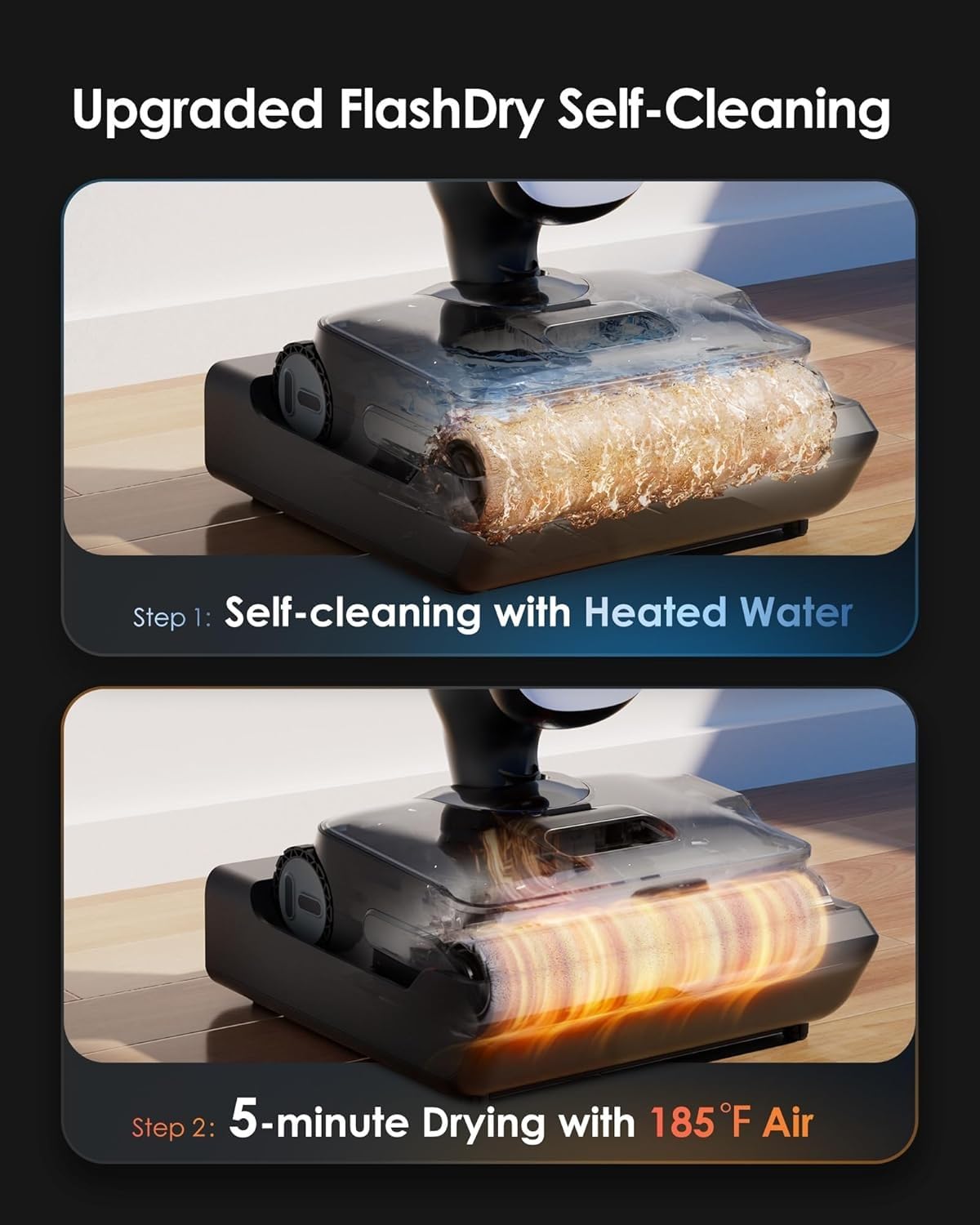Serbatoio acqua pulita 0,88L e serbatoio acqua sporca 0,75L compatibili con Tineco Floor One S9 Artist Steam / S9 Artist Steam Pro, accessori di ricambio per aspirapolvere lavapavimenti(CWT)