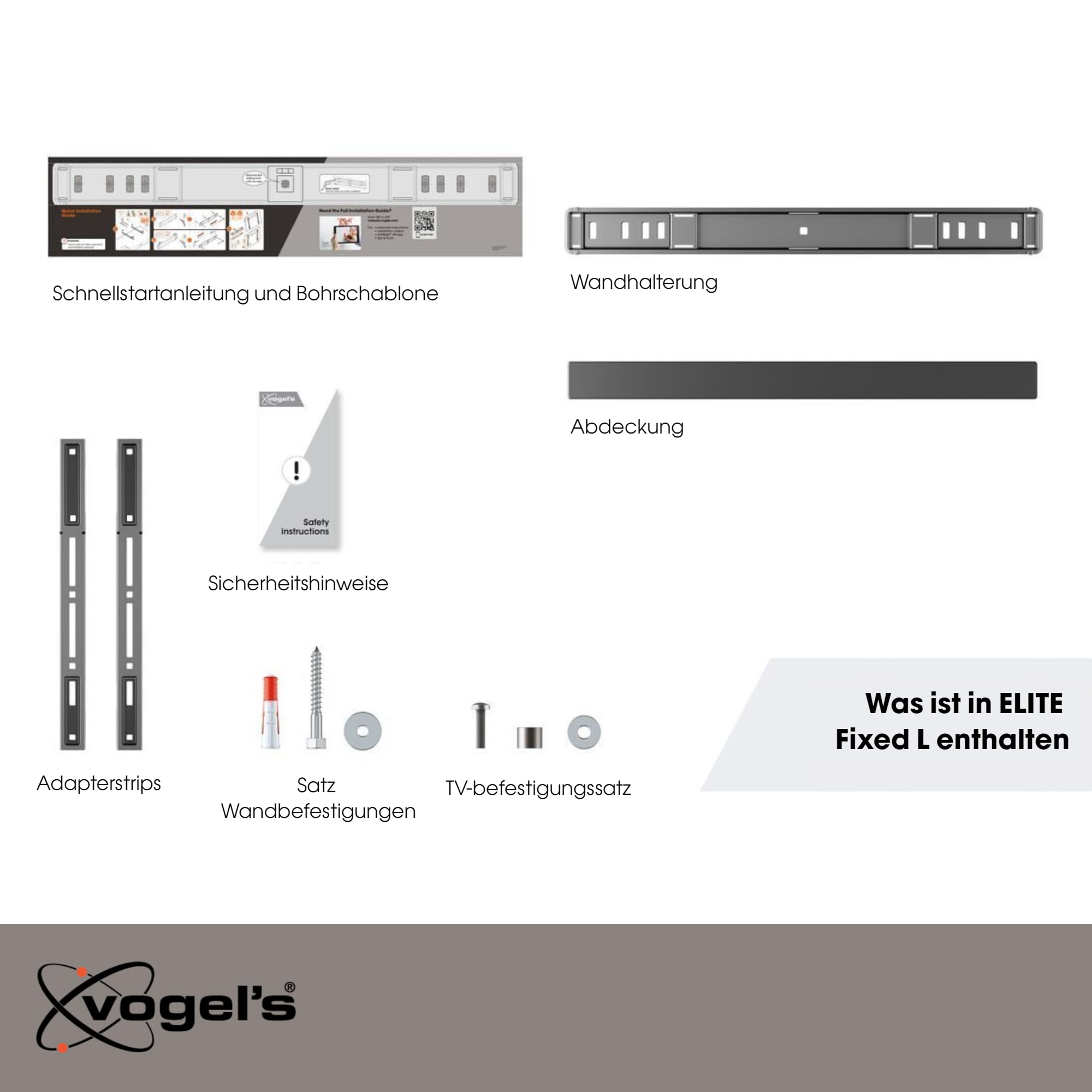 Vogel's Elite TVM 5605 Extrem Flache TV-Wandhalterung für 40-100 Zoll Fernseher, Max. 100 kg, TV Halterung max. VESA 600x400, Universelle Kompatibilität, Abstand zur Wand nur 1,5 cm