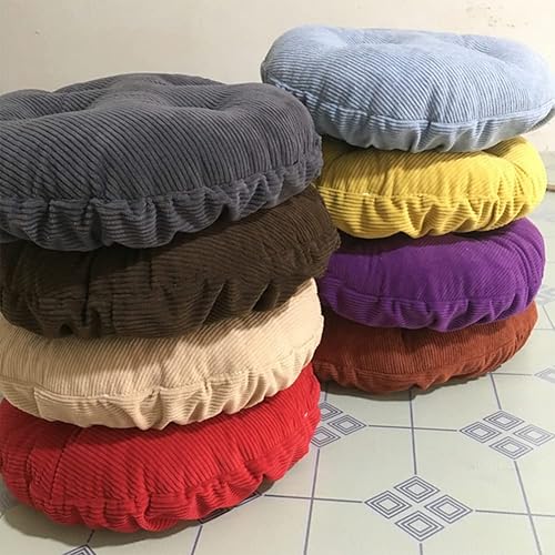 Miniatura 4 de Almohadillas redondas para sillas de comedor de color sólido, cojines gruesos para sillas de comedor, cojín de asiento de pana súper suave, cojín