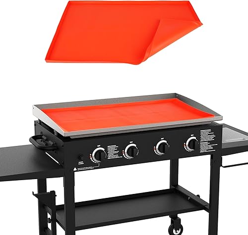 Alfombrilla de silicona para parrilla de 22 pulgadas para Blackstone, cubierta superior de plancha Yokgrass Kit de accesorios de alta resistencia,