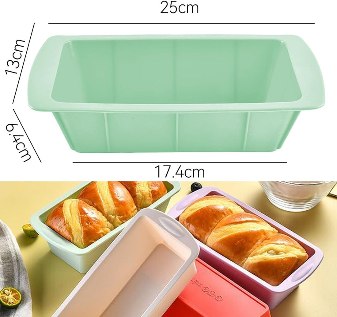 Silicone Mini Loaf Pan Set of 4, Silicone Bread Loaf Pan, Silicone Rectangular Cake Pans Mold Bakeware Bread Baking Pan, Homemade Cakes Breads,Meatloaf,Ice brickand and More